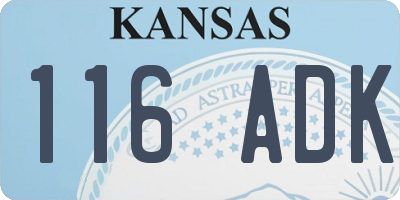 KS license plate 116ADK