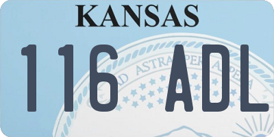 KS license plate 116ADL