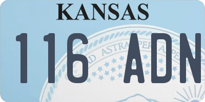 KS license plate 116ADN