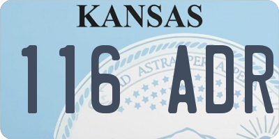 KS license plate 116ADR