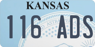 KS license plate 116ADS
