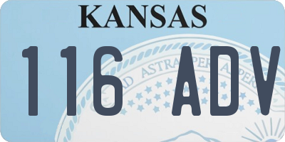 KS license plate 116ADV