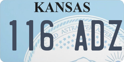 KS license plate 116ADZ