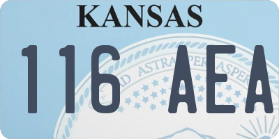 KS license plate 116AEA