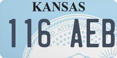KS license plate 116AEB