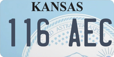 KS license plate 116AEC