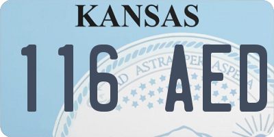 KS license plate 116AED