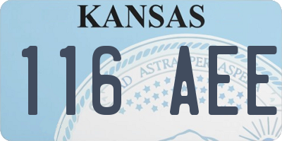 KS license plate 116AEE
