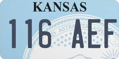 KS license plate 116AEF