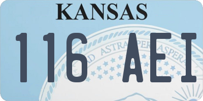 KS license plate 116AEI