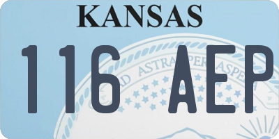 KS license plate 116AEP