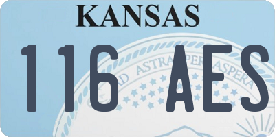 KS license plate 116AES