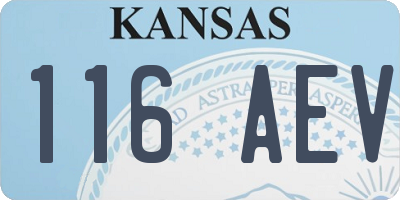 KS license plate 116AEV