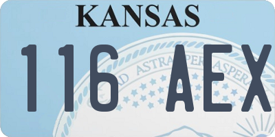 KS license plate 116AEX