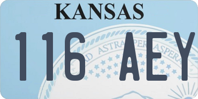KS license plate 116AEY