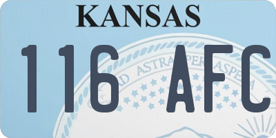 KS license plate 116AFC