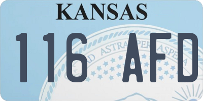 KS license plate 116AFD