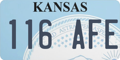 KS license plate 116AFE