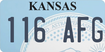KS license plate 116AFG