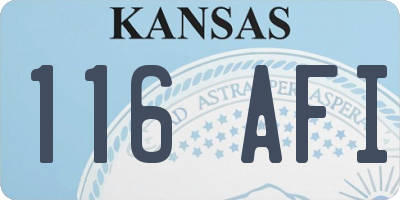 KS license plate 116AFI