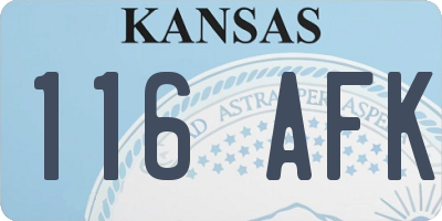 KS license plate 116AFK