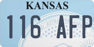 KS license plate 116AFP