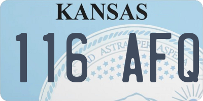 KS license plate 116AFQ