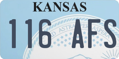 KS license plate 116AFS