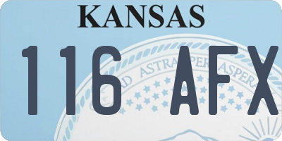 KS license plate 116AFX