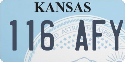 KS license plate 116AFY
