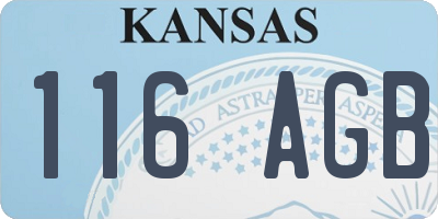 KS license plate 116AGB