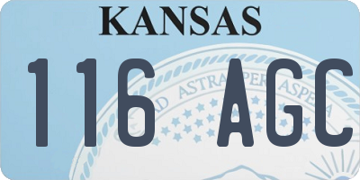 KS license plate 116AGC