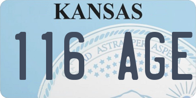 KS license plate 116AGE