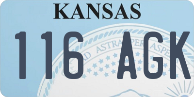 KS license plate 116AGK