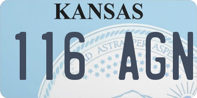 KS license plate 116AGN