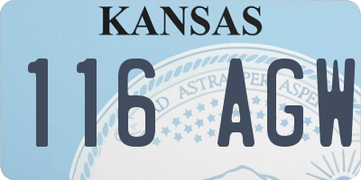 KS license plate 116AGW