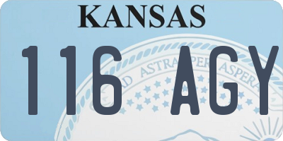 KS license plate 116AGY