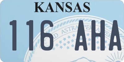 KS license plate 116AHA