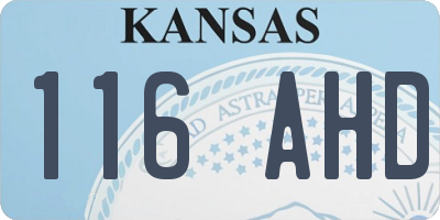 KS license plate 116AHD