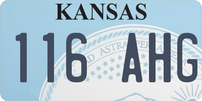 KS license plate 116AHG