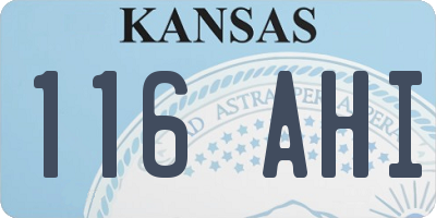 KS license plate 116AHI