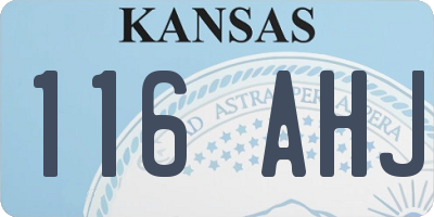 KS license plate 116AHJ
