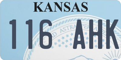 KS license plate 116AHK