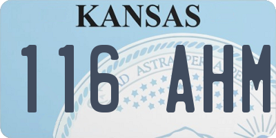 KS license plate 116AHM