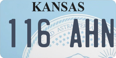 KS license plate 116AHN