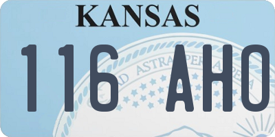 KS license plate 116AHO