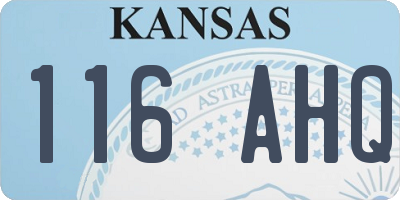 KS license plate 116AHQ