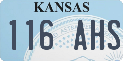 KS license plate 116AHS