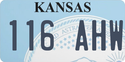 KS license plate 116AHW