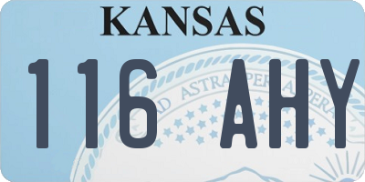 KS license plate 116AHY
